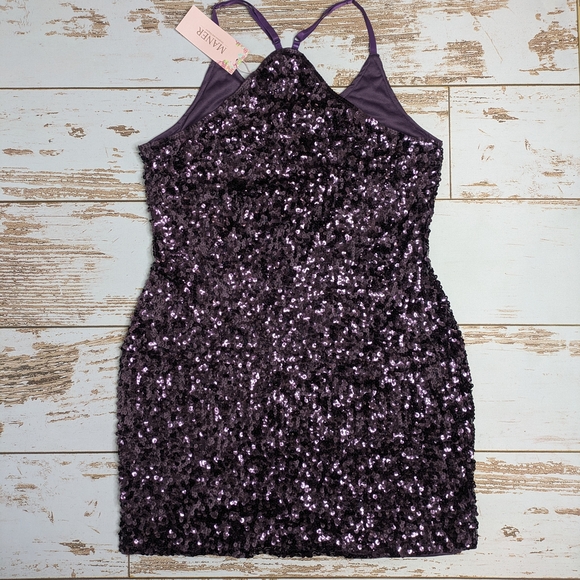 Elegant Purple Sequin Dress - Picture 7 of 10